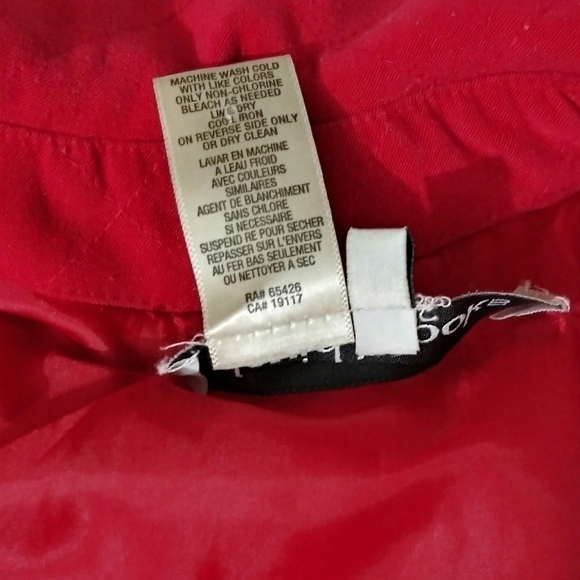 David Brooks Red Quilted Faux Suede Point Collar Long Sleeve Button Up Jacket - Picture 8 of 8